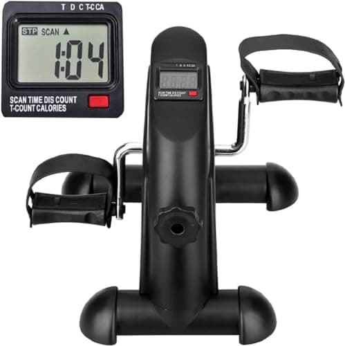 Image of himaly Mini Exercise Bike Pedal Exerciser Portable Home Leg Arm Cycle Bike with LCD Display & Adjustable Resistance Knob for Gym Fitness Training