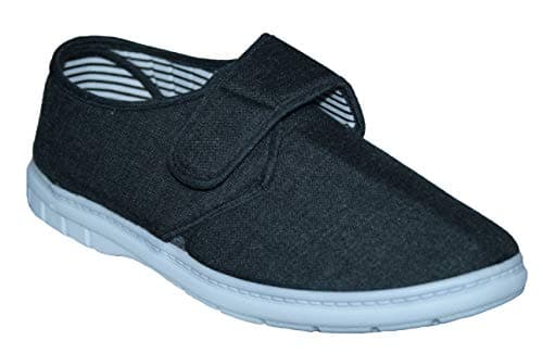 Image of Men's Wider Fitting Casual Holiday Beach Walking Canvas Pump Trainers Deck Shoes Loafer Size 6-13 (Kevin Charcoal, UK Footwear Size System, Adult, Women, Numeric, Medium, 6)