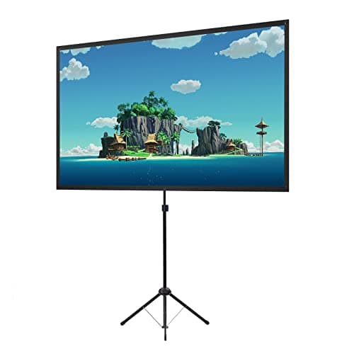 Image of Projector Screen with Stand, Outdoor Projector Screen 100 Inch 16:9 and Tripod Stand, Portable Projection Screen with 1.2 Gain, Lightweight and Compact, Easy Setup, Idea for Home Cinema, Garden Party.