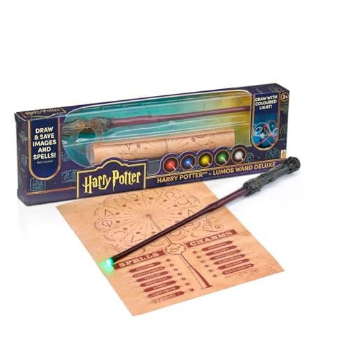 Image of WOW! STUFF Harry Potter Light Up Magic Wand Harry Potter Movie Replica Resin with LED Colour Changing App & Magic Chart Size Approx. 35.0 cm Battery Operated