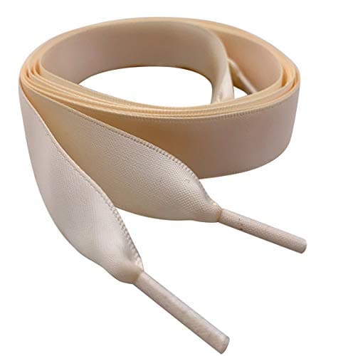 Image of My Ribbon Laces Ivory Flat Satin Ribbon Shoelaces for Bootlaces For Dr Martens To Fit Boot 1460w 8 eyelet /142cm /56"