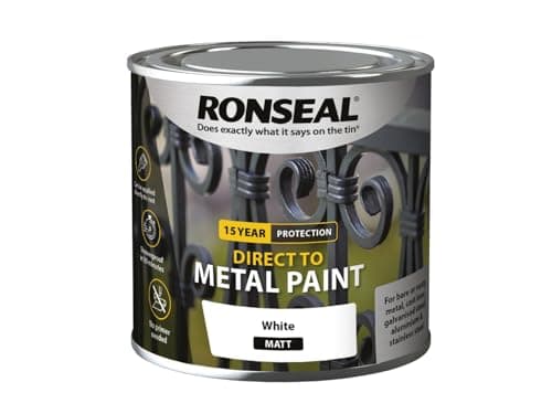 Image of Ronseal Direct to Metal Paint White Matt 250ml