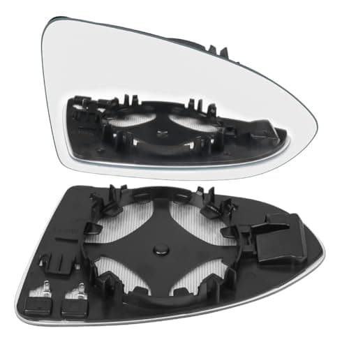 Image of URAQT Fit for VW Golf MK7 2013-2020 Wing Mirror Glass, Right Heated Wing Mirror Glass Replacement, Convex Clear Driver Side Heated Aspherical with Support Plate Door Mirror OEM:V-W (5G0857522)