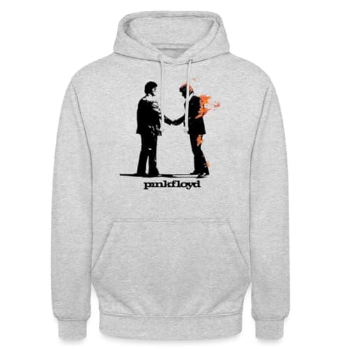 Image of Spreadshirt Pink Floyd Wish You Were Here Abstract Artwork Unisex Hoodie, 4XL, light heather grey