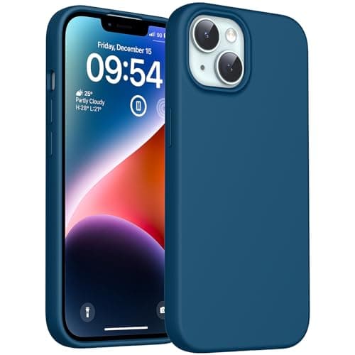 Image of TOCOL Silicone for iPhone 14 Case 6.1-Inch, Liquid Silicone Multi-Color Slim Silky-Soft Touch Anti-Scratch Shockproof Protective Phone Cover, Midnight Blue
