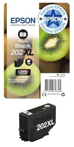 Image of Epson 202XL Photo Black Kiwi High Yield Genuine, Claria Premium Ink Cartridge,XL High Capacity