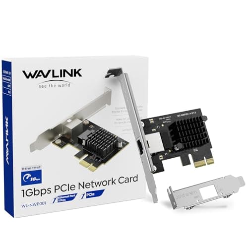 Image of WAVLINK 1G Base-T PCIe Network Card, 1000/100/10Mbps PCI Express Ethernet Adapter with RTL8111H, 1G NIC for Windows 11/10/8/8.1/7/XP/Vista & Linux with Low Profile Bracket