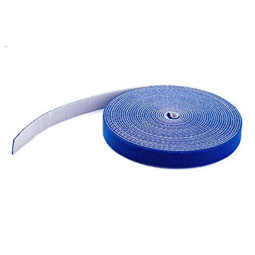 Image of StarTech.com 50ft Hook and Loop Roll - Cut-to-Size Reusable Cable Ties - Bulk Industrial Wire Fastener Tape /Adjustable Fabric Wraps Blue / Resuable Self Gripping Cable Management Straps (HKLP50BL)