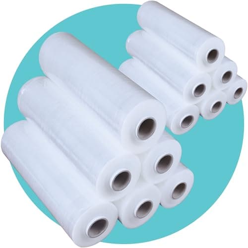 Image of Triplast Pallet Stretch Wrap Roll (400mm x 250m) - Pick Qty & Colour - Heavy Duty Plastic Luggage Shrink Wrap & Strong Industrial Cling Film for Removals & Warehouse Packaging Use (Clear, 12 Rolls)