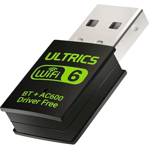 Image of ULTRICS WiFi Bluetooth Adapter for Desktop PC, USB Dual Band 2.4G/5GHz 600Mbps WiFi 6 Wireless Dongle with Bluetooth 5, 2-in-1 Adapter for Desktop Laptop, Plug and Play for Windows 11/10/8 Compatible