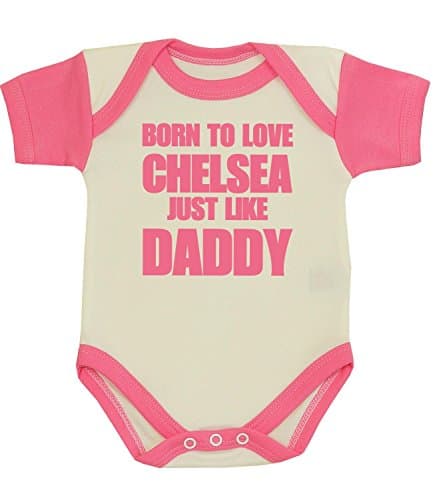 Image of BabyPrem Baby Bodysuit Clothes Born to Love Chelsea Like Daddy 3-6 MONTHS PINK