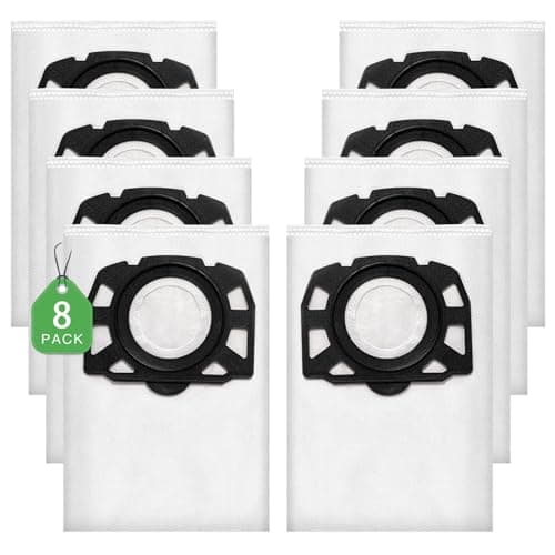 Image of 8 Pack KFI 357 Vacuum Cleaner Bags Compatible with Kärcher WD 2 Plus, WD 3, WD 3 Battery, KWD 1, KWD 2, KWD 3, MV 3, WD 3.200 to WD 3.800 M, SE 4001, SE 4002 Replace Part:2.863-314.0