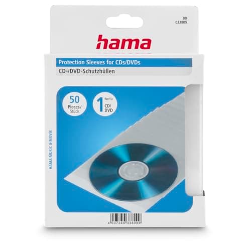 Image of Hama CD/DVD Protective Sleeves, Pack of 50