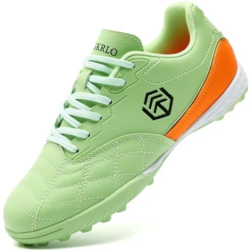 Image of PiDaGlobal Boys Football Boots Kids Girls Club Firm Ground Soccer Shoe Astro Turf Trainers Athletics Sport Futsal Shoes Teenager Profession Competition Indoor Outdoor Sneakers 3.5UK Greenish Cyan