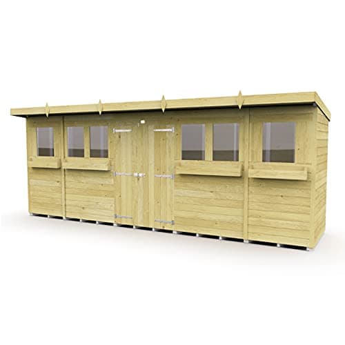 Image of Total Sheds 20x4 Pent Summer Shed Double Doors Fast 2-5 Days Delivery Anywhere In The U.K