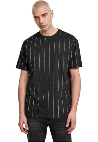 Image of URBAN CLASSICS Men's Basic Oversized T-Shirt, Wide Cut, Long Tee, Short Sleeves Shirt with Crew Neck, 100% Jersey Cotton, in Black, Size: XL