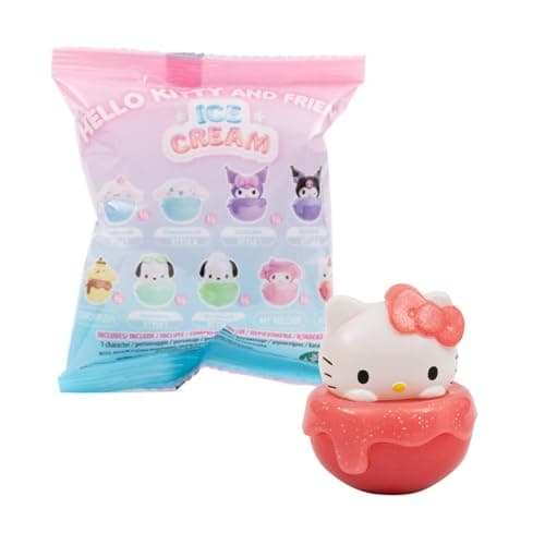Image of Hello Kitty Mini Figure Blind Bag – 1 Random Figure Included (4cm Ice Cream Series), Collect 1 of 9 Cute Frozen Candy-Style Characters, Sanrio Surprise Toy for Fans & Collectors