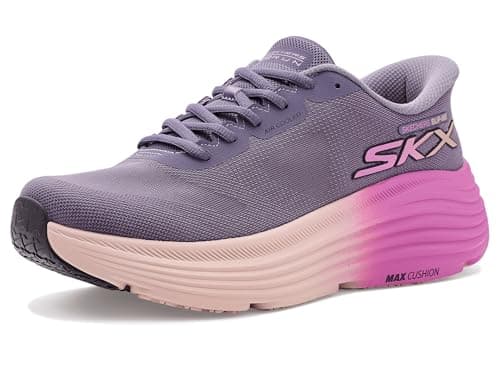 Image of Skechers Women's Max Cushioning Endeavour Hallandale Slip-On Sneakers, Purple Textile/Trim, 7 UK