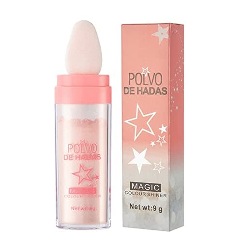 Image of Highlighter Powder Stick, Polvo De Hadas Glitter Patting Powder Fairy Highlight Powder Smooth Waterproof Three-Dimensional Shimmer, Sparkly Natural Patting Powder for Face Body Eyes Collarbones Glow