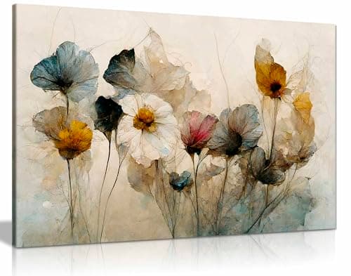 Image of Dry Flower Bouquet Canvas Print, Framed Wall Art Pictures for Home Decor 46x31cm (18x12in)