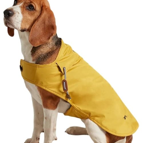 Image of Rosewood x Joules Antique Gold Raincoat for Dogs, Small, Washable, Lightweight, Water-Resistant Dog Coat for Small Dogs