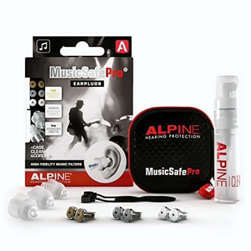 Image of Alpine MusicSafe Pro High Fidelity Music Earplugs for Concert & Noise Reduction, 3 Interchangeable Premium Filter Sets - Professional Musicians Ear Protection - Hypoallergenic Reusable Invisible Plugs