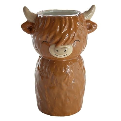 Image of Sass & Belle Highland Cow Shaped Vase - Cute Animal Flower Vase for Home Decor, Small Vases for Table Decoration, Floral Vases for Flowers, Gift Idea from Sass and Belle