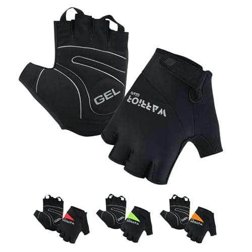 Image of warrior gears Half-Finger Cycling Gloves - Lightweight Bicycle gloves - Anti-Slip Grip & Breathable, Gel-Padded for Shock Absorption - Fingerless Bicycle Short Gloves for Men’s (Black, XL)
