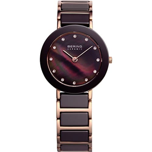 Image of BERING Women Analog Quartz ceramic collection Watch with stainless steel/Ceramic Strap and Sapphire Crystal 11429-765