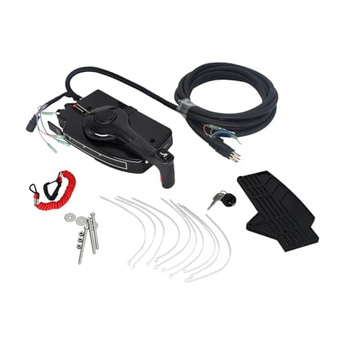Image of Galloparts 881170A15 Boat Outboard Side Mount Remote Control Box Compatible with Mercury Mariner Outboard Engine Throttle Control Box, Right Hand 8 Pin with 15ft. Harness