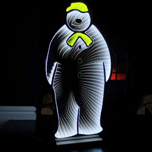 Image of Samuel ALEXANDER 60cm LED The Snowman Infinity Christmas Decoration with Wooden Base