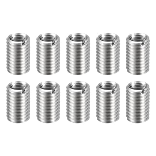 Image of sourcing map 10pcs Thread Repair Inserts M12 x 1.75 Male to M10 x 1.5 Female Thread 20mm Long Stainless Steel Reducing Nuts Metric Self Tapping Sleeves Threaded Reducer Industrial Fasteners