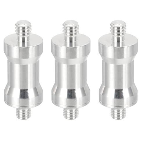 Image of PATIKIL Camera Spigot Screws Converter 1/4" to M6" Male to Male, 3 Pack Tripod Screw Adapter Spigot Stud for Light Stand Hot Shoe Cold Shoe Adapter Ball Head Flash, Silver