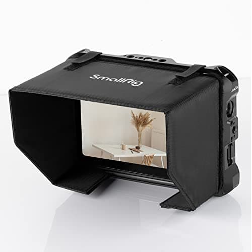 Image of SMALLRIG Monitor Cage for Atomos Shinobi 7, Cage Kit with Cable Clamp, Built-in NATO Rail and Sun Hood - 3456