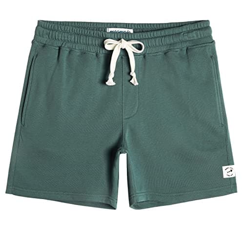 Image of MaaMgic Mens Athletic Gym Shorts 5.5" Elastic Waist Casual Sweat Shorts Men Pocket Pajama Jogger Workout Short Sweatpants,Dark Green,XL
