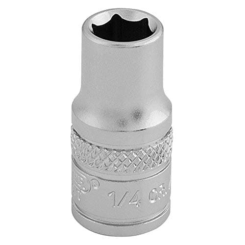 Image of Draper 16519 1/4" Square Drive Micro Satin Chrome Imperial Socket, 1/4" Size , Blue