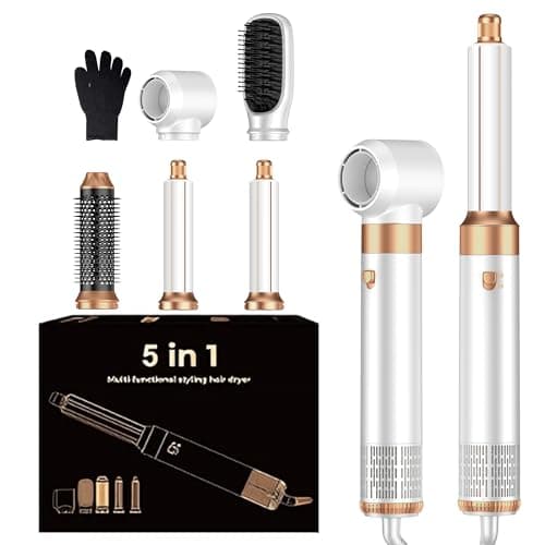 Image of UKLISS Air Styler 5 in 1 Hair Styler Set 1000W Airbrush Hair Styler with Hot air Styler, High-Speed Hair Dryer Brush, Hair Dryer Curler, Volumizer, Round Brush, Air stylers for Women