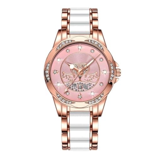 Image of RORIOS Womens Watch Luminous Diamond Watches Ladies Quartz Watch with Stainless Steel Strap Fashion Waterproof Wrist Watch for Women