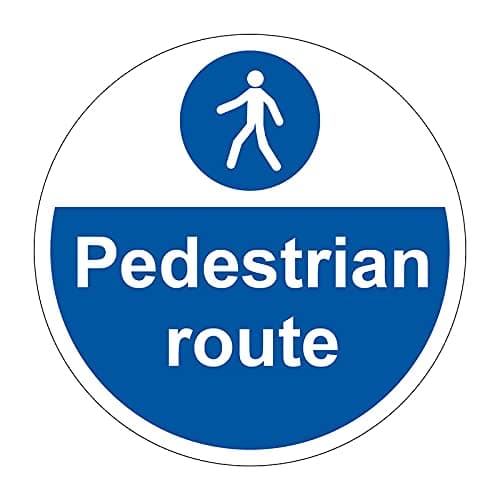 Image of 400mm Self-Adhesive Pedestrian Route Floor Sticker - Durable Anti-Slip Vinyl Safety Sign for Walkway Guidance & Workplace Compliance, Easy Peel & Stick
