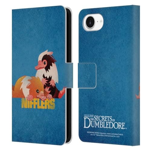 Image of Head Case Designs Officially Licensed Fantastic Beasts: Secrets of Dumbledore Nifflers Graphic Badges Leather Wallet Case Compatible With Apple iPhone 16e / iPhone 17e