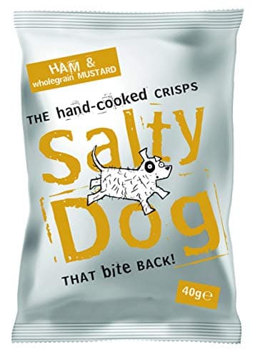 Image of Ham & Mustard Salty Dog Hand Cooked crisps, Vegetarian, Gluten free 24 x 40g packs (960G)