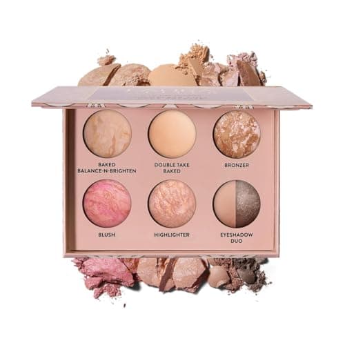 Image of LAURA GELLER Baked Icons Complete Full Face Palette, Fair | All-in-One Makeup Palette with Baked Foundations, Blush, Bronzer, Highlighter, Eyeshadows | Coverage for Mature Skin | Travel-Friendly