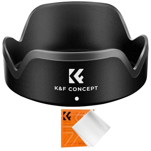 Image of K&F CONCEPT EW-53 Camera Lens Hood for Canon EF-M 15-45 mm f/3.5-6.3 IS STM and RF-S 18-45 mm f/4.5-6.3 IS STM Lens, 49mm Bayonet Lens Hood, Reversible Lens Protector with Cleaning Cloth