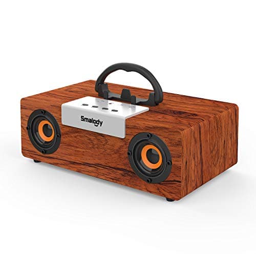 Image of Smalody Retro Bluetooth Speaker, 50W Stereo Sound Portable Wooden Wireless Speakers, 12-Hour Playtime, Powerful Bass, Wireless Stereo Pairing, Loud Speaker for Home, Outdoors, Travel