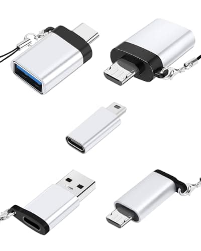 Image of MacBook, Samsung & PC 5-in-1 USB C Adapter Set - USB C to USB, Micro USB, Mini USB, & C to C