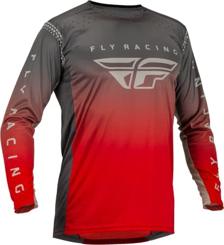Image of Fly Racing 2023 Adult Lite Jersey(Red/Grey, X-Large)