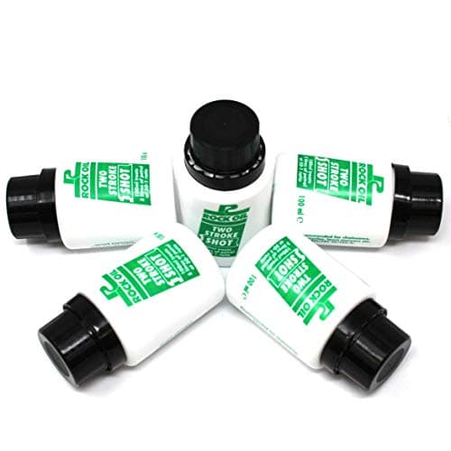 Image of 5 x Rock Oil 2 Stroke Engine Oil - One Shot 100ml Low Smoke Chainsaw Brushcutter