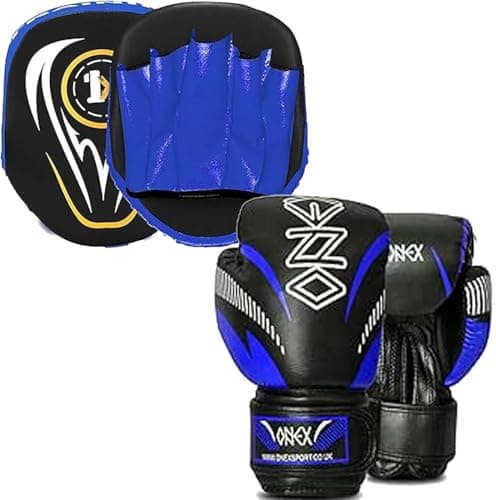 Image of Kids Boxing Gloves and Pads Set – Junior Training Kit for Boys & Girls | Punching Pads & Gloves Combo for Kickboxing, MMA, Karate & Fitness | Ideal for Beginners Ages 5–12 (Blue)