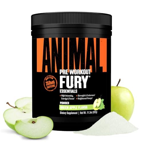 Image of ANIMAL Fury Pre Workout Green Apple – Training Booster with BCAA, beta-Alanine, citrulline & 350 mg Caffeine – Sugar-Free pre-Workout Powder – for Focus, Pump & Energy – 30 Servings