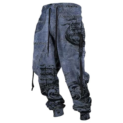 Image of Generisch Men's Jogging Bottoms, 3D Printed Jogging Bottoms for Men in Autumn/Winter, Long Sports and Leisure Trousers, lightblue, XXL